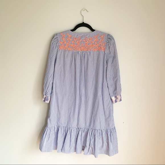 J.Crew Seersucker Dress with Ruffle Hem Size Extra Extra Small (runs large) - Picture 3 of 6